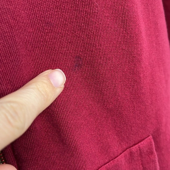 100% Organic Cotton Sandcloud Red Zippered Hoodie Jacket size large - Picture 6 of 9